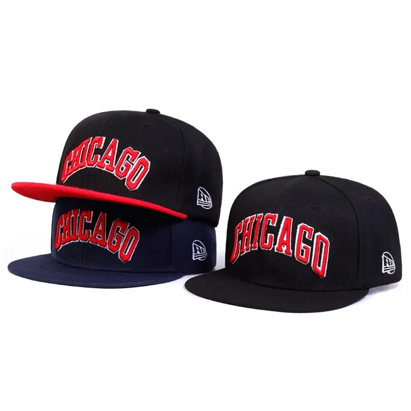 Chicago Rapper Cap Unisex CHICAGO Embroidery Hip-hop Hats Outdoor Adjustable Casual ...