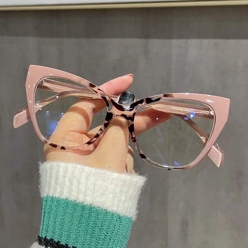 Übergroße Frauen Myopie Presbyopie Brille Cat-Eye Mode dame Blau Licht Blockieren Computer Brillen Brillen