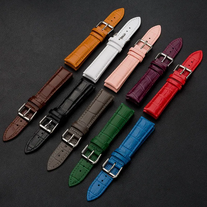 High-Quality Bamboo Pattern Leather Watch Strap - Universal Fit