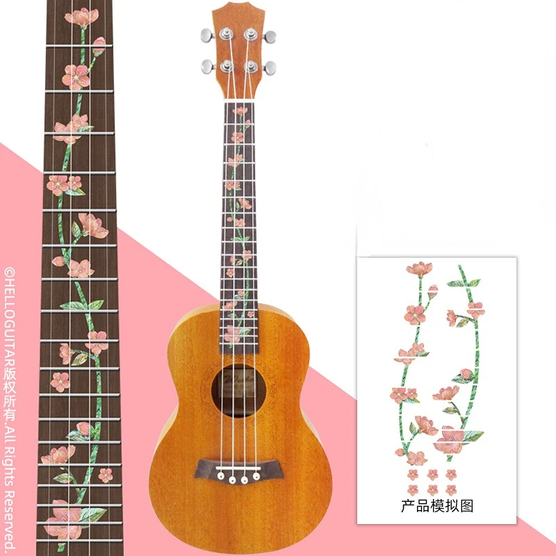 Ukulele Set Guitar Body 23/26inch Ukulele Bass Sticker Decoration Cross Inlay Decals Fretboard Stickers Thin Sticker Guitarra Accessories