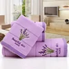 High Quality Bath Towel Cotton Embroidery Lavender Aromatherapy Soft Hand Face  Sheet Set 34 X 74cm 3