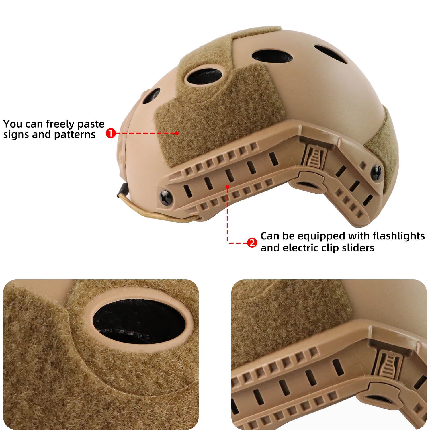 BOOIU Airsoft Fast Helm PJ/MH Taktische Helme CS Reit- und Schießhelm ABS Leichtgewichtiger Helm Schutzausrüstung für Outdoor-Sportarten – Detail 14
