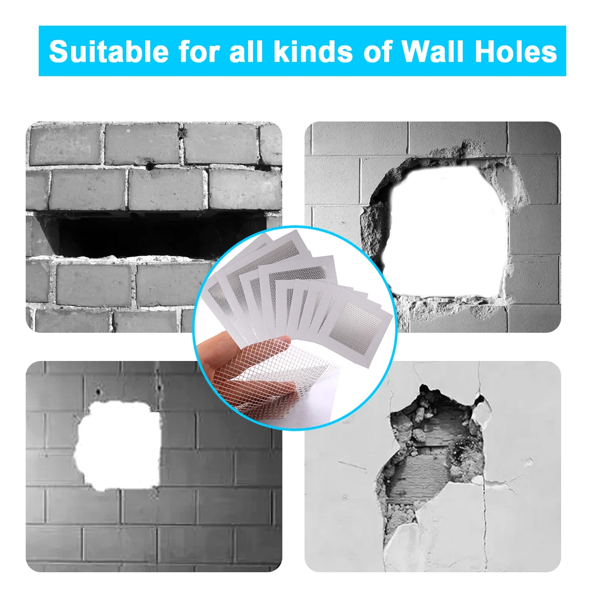 Drywall Repair Kit 3pcs Aluminum Wall Repair Patch 4/6 Inch Fiber Mesh Galvanized Sheet Drywall Hole Patch Metal Patch wall repair agent porcelain repair kit tile repair kit