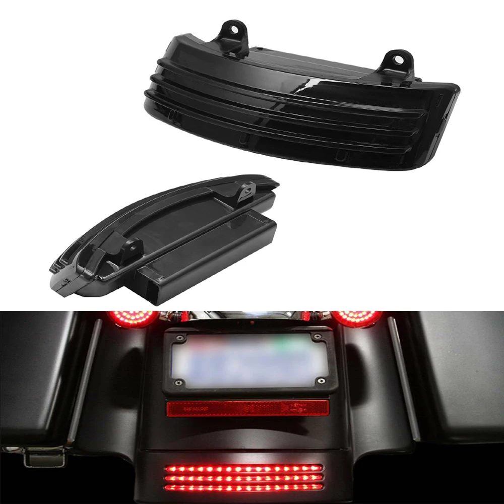 Smoke Tri-Bar LED Tail Light For Harley Touring / Street Glide - Brake, Signal, Running Light