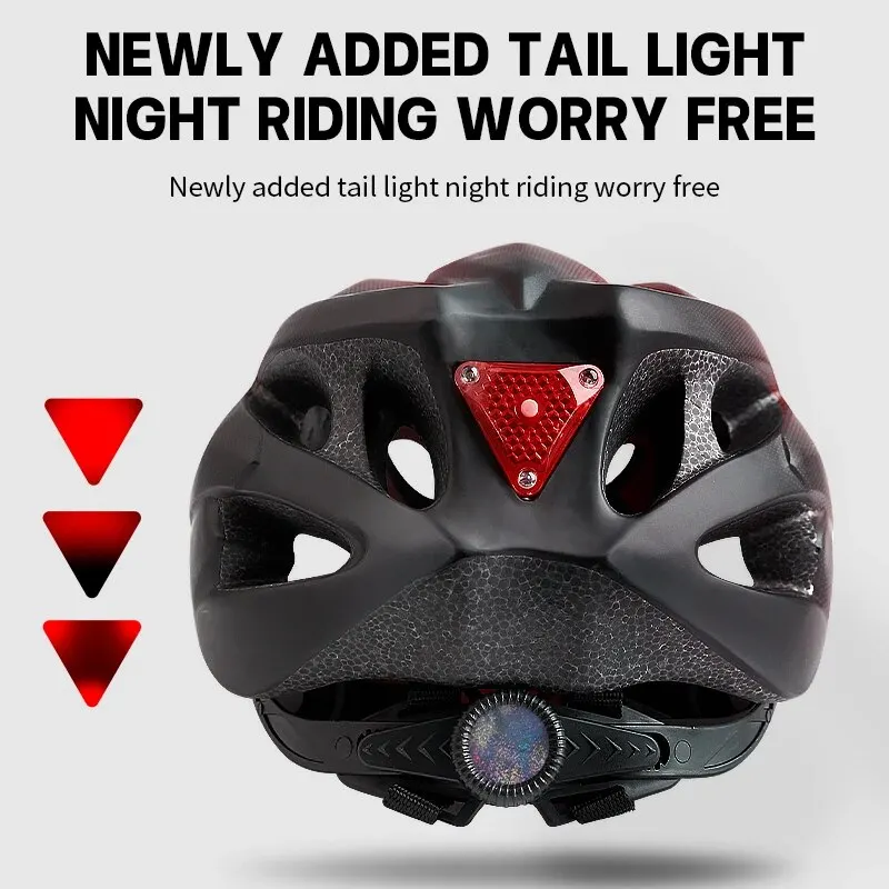 Bike Helmet with LED Tail Light Adult Cycling Fit 58-62cm Lightweight Breathable Accessories