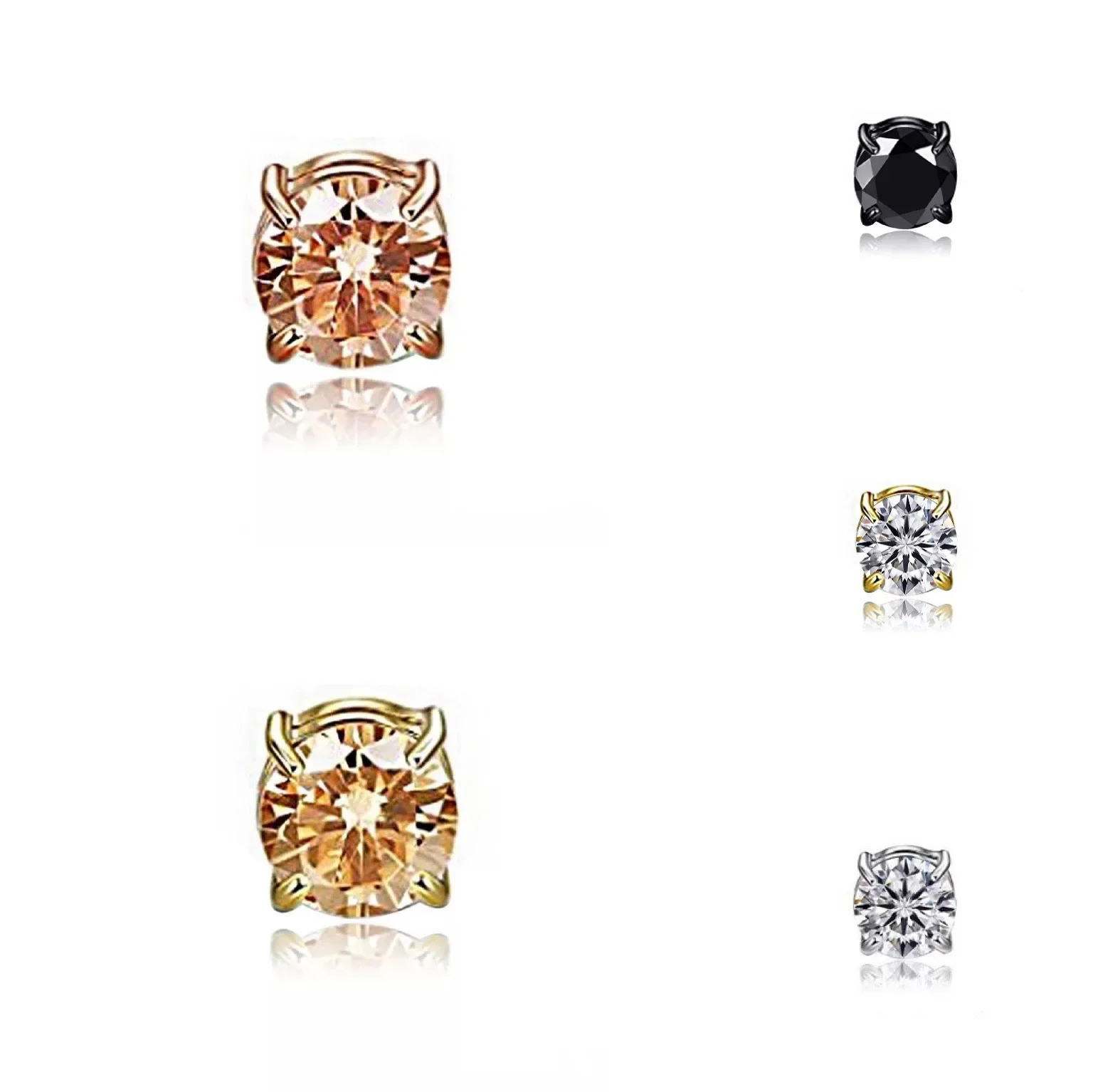 Stud Earrings Crystal Earrings Zircon Clip Earrings Non Piercing Jewelry Gift for Women Men Punk 1PC