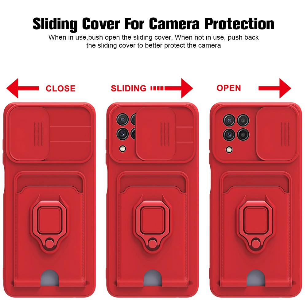 samsung silicone cover Push Pull Camera Protector Case For Samusng A 52s 02 12 22 32 72 31 51 71 Sumsung A 21 20 30 50s M22 M12 Shockproof Cover Fundas samsung flip phone cute