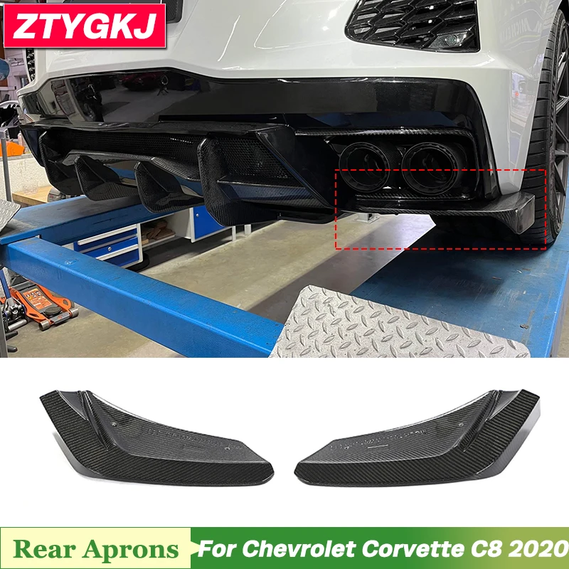 

High Quality Carbon Fiber Material Rear Bumper Aprons Trims For Chevrolet Corvette C8 2020 Up