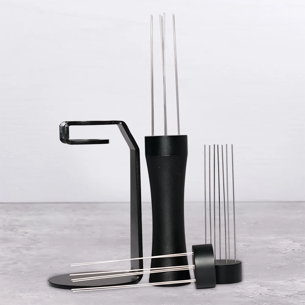 

Мешалка с иглой для кофе, с полкой для хранения, инструмент WDT с 2 игловыми головками для решения проблем, аксессуары для кофейных Комков