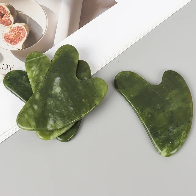 Helu Jade Gua Sha Tool Xiuyan Jade Heart-shape Massager Neck Massage Guasha Beauty Product Skin Care health Tool 5 Helu Jade Gua Sha Tool Xiuyan Jade Heart-shape Massager Neck Massage Guasha Beauty Product Skin Care health Tool 5