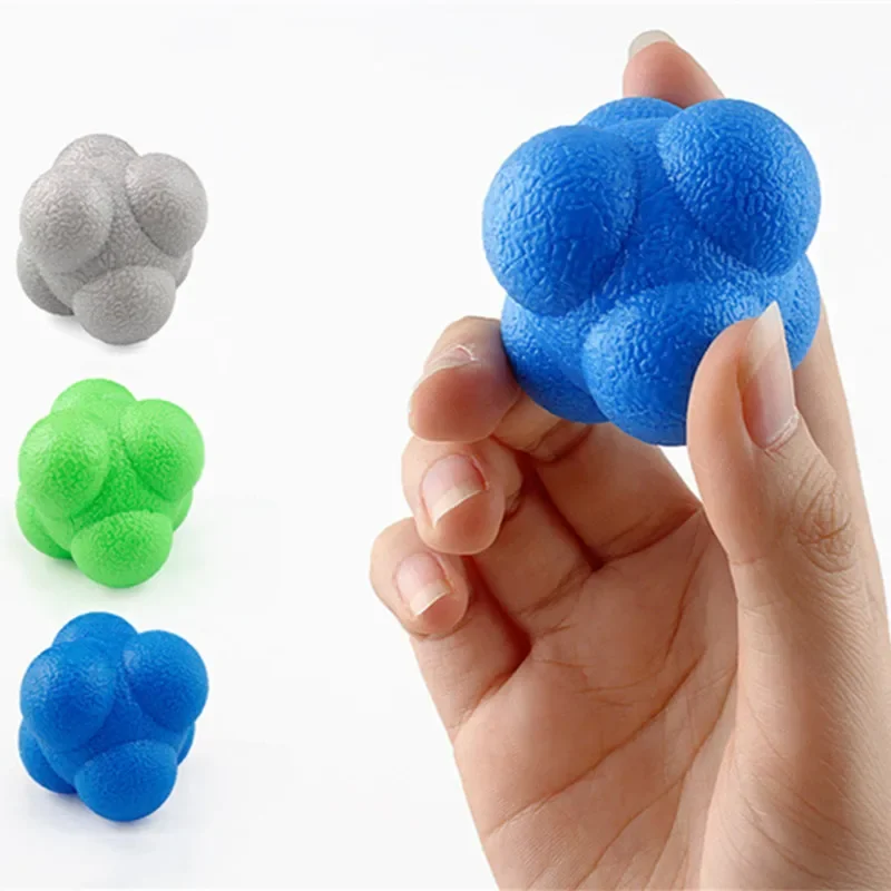 1Pc Hexagonal Reaction Ball Silicone Agility Coordination Reflex Exercise Fitness Training Ball for Children And Adults agility training ball fitness ball