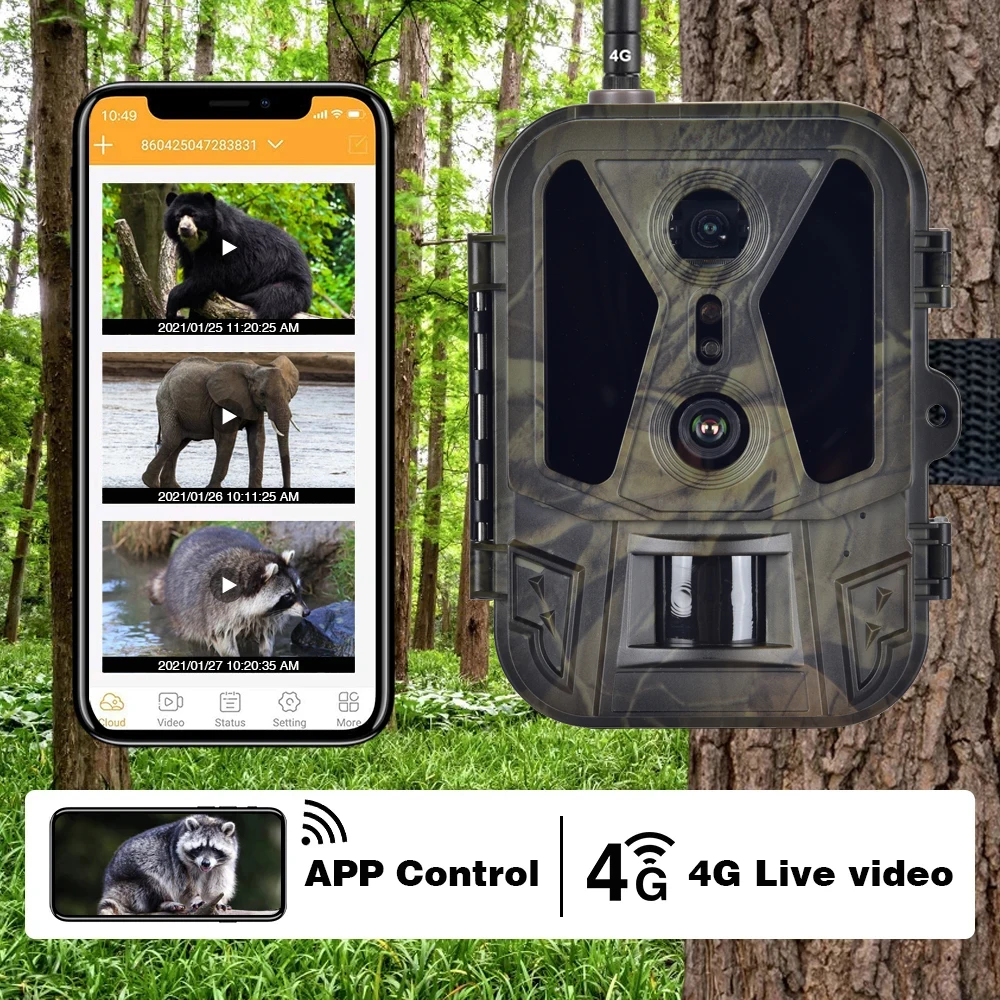 Live Streaming Dual Lens Hunting Trail Camera 4G HC950PRO 36MP 4K APP Remote Control Internet Video Telecamera Night Vision IP65