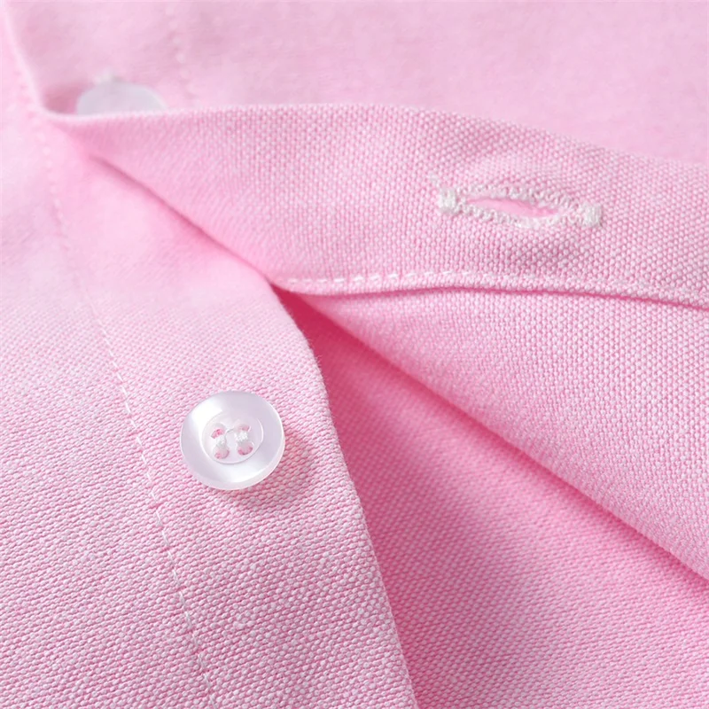 Kid Boy Girl Shirt Solid Color Button Down Mandarin Collar Long Sleeves Tops with Pocket