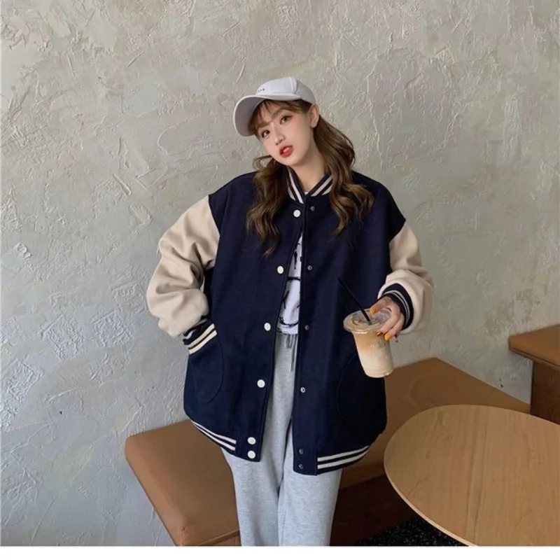 Deeptown Bomber Jacket Women Vintage College Varsity Oversized Korean Fashion Streetwear New In Outerwear Baseball Jackets Coat