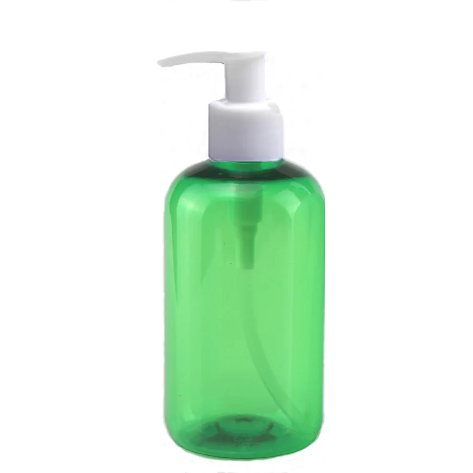 

500ml green color Refillable Squeeze plastic lotion bottle with white pump sprayer PET Plastic Portable lotion Bottle