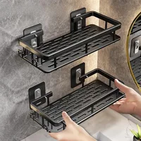 Bathroom Shelf No Drill Wall Mounted Shampoo Bottle Shower Corner Rack Toilet Storage Rack Aluminum Bathroom Kitchen Accessories 1