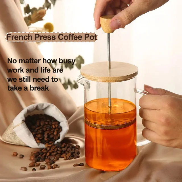 Coffee French Press Pot With Filter 350-1000ML Heat Resistant Borosilicate Glass Pot Multifunctional Brewings Tea Milk Pot Tools