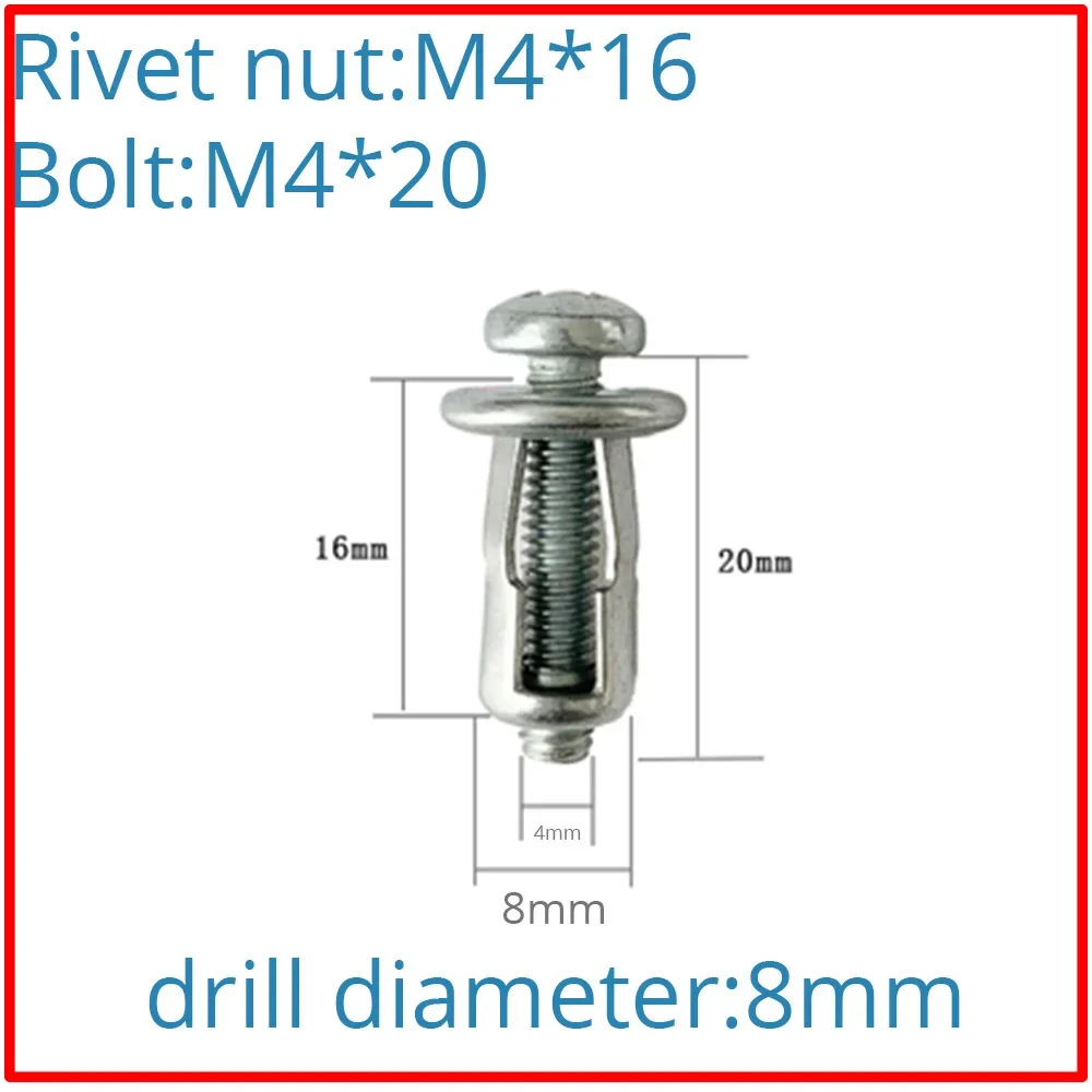 Screw Bolt Nut Set Screw Washer Nut Kit Rivet Nut Gun Rivet Nut Kit M4 M5 M6 M8 Petal Rivets Nut Car License Screw Jack Nut Metal Iron Base Clamp Fixed Plate Bolt For Automobile Motor Vehicle