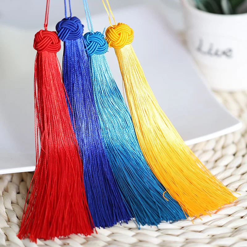 10/5Pcs 폴리 에스터 실키 Tassels 15cm Floss Bookmark Tassels파인애플 모자 술 쥬얼리 만들기 DIY 공예 액세서리