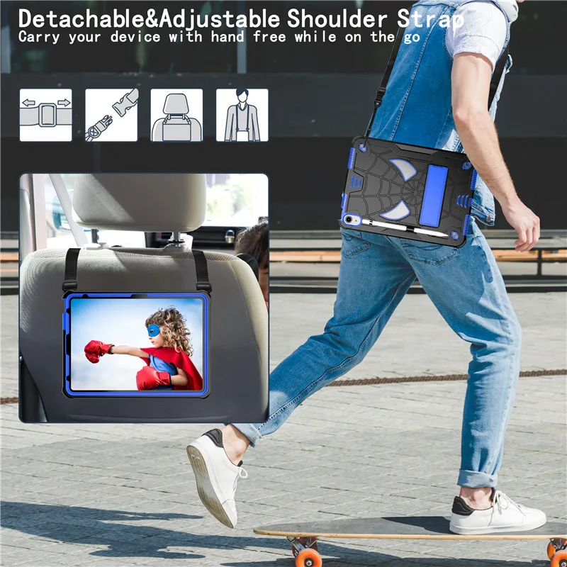 Capa de Suporte para Tablet Infantil à Prova de Choque Ipad 10 10th 10.2 7th 8th 9th Generation Pro 11 2023 Air 10.9 2023 - Imagem 3