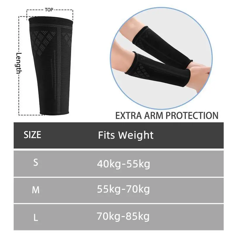 Manchons De Volley-ball Noirs - Protège-Avant-bras Compression Homme/Femme, Taille S, Pour Volley, Baseball, Tennis - 6