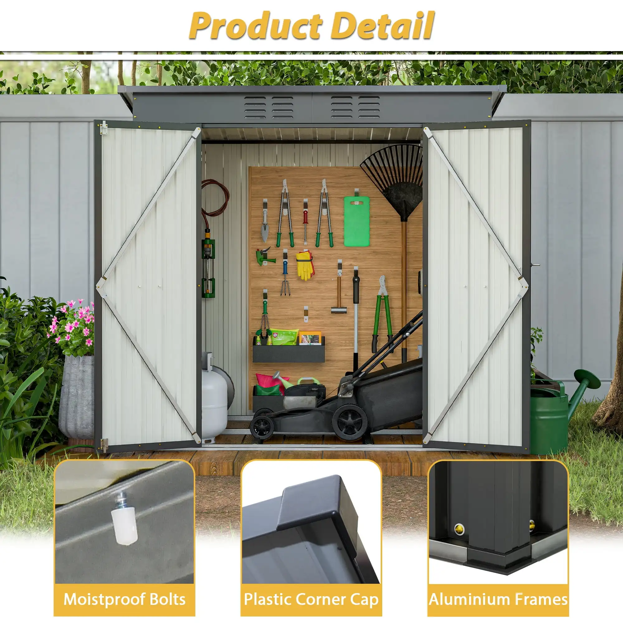 6 x 4 ft Outdoor Metal Storage Shed 2