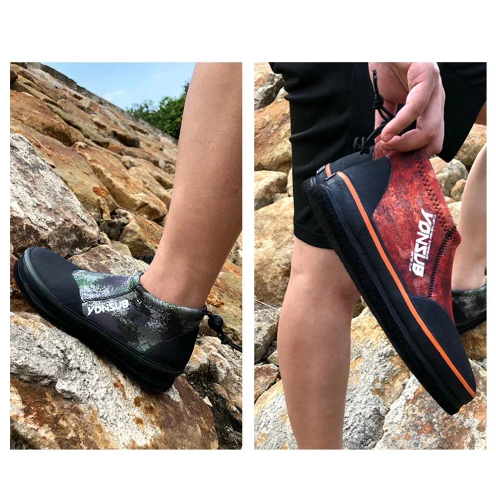 Shoes 5MM Neoprene Self-lock Rock Fishing Shoes Men Women Hunting Fishing Boots Low-top Felt-soled Parts 2pcs fly fishing shoes