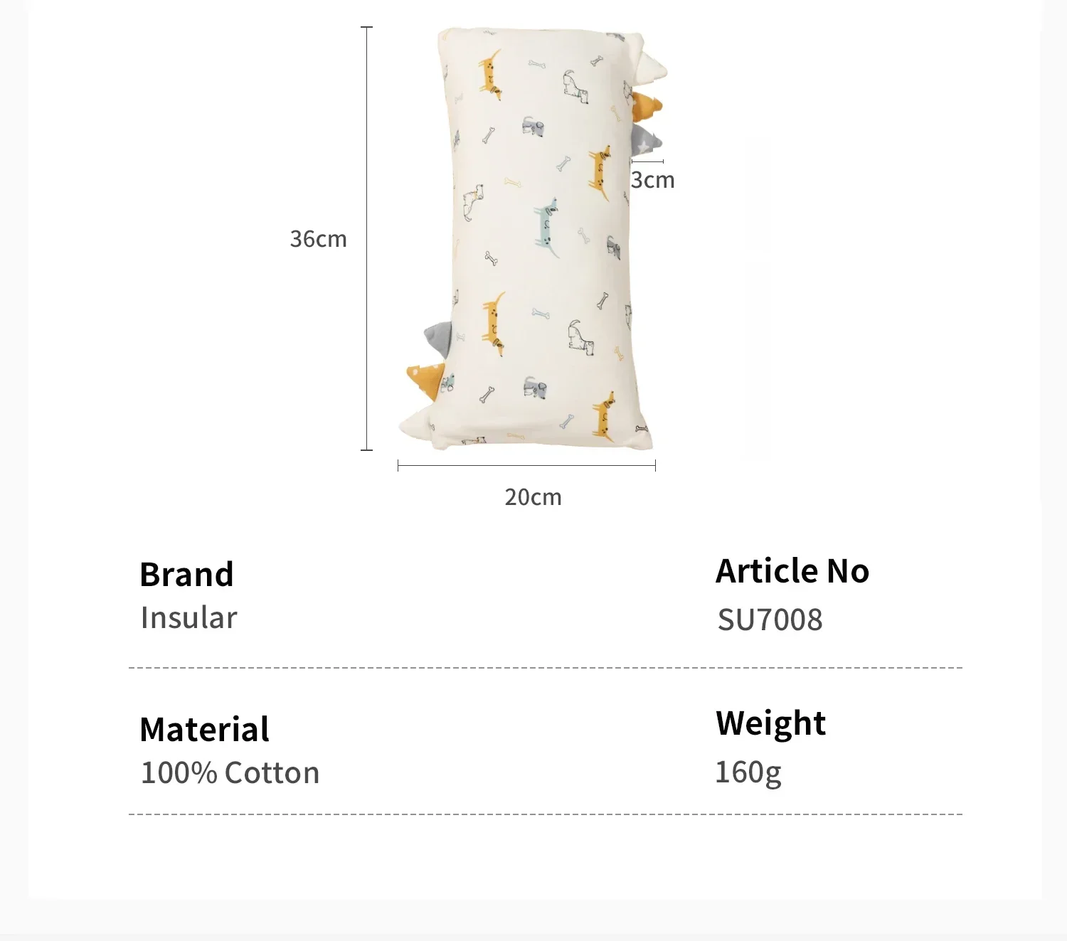 INSULAR  팔을 위한 두꺼운 수유 베개,  수유 패드, 부드러운 순면 헤드 쿠션, 편안한 어린이 수유 지원