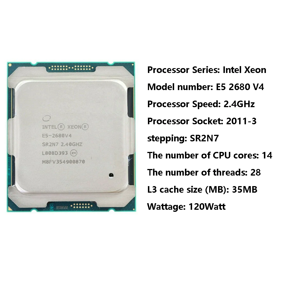 PCパーツ Intel Xeon E5-2680 v4 LGA2011-3 CPU Intel Xeon E5 2680V4 cpu ED4 LGA2011-3 motherboard set