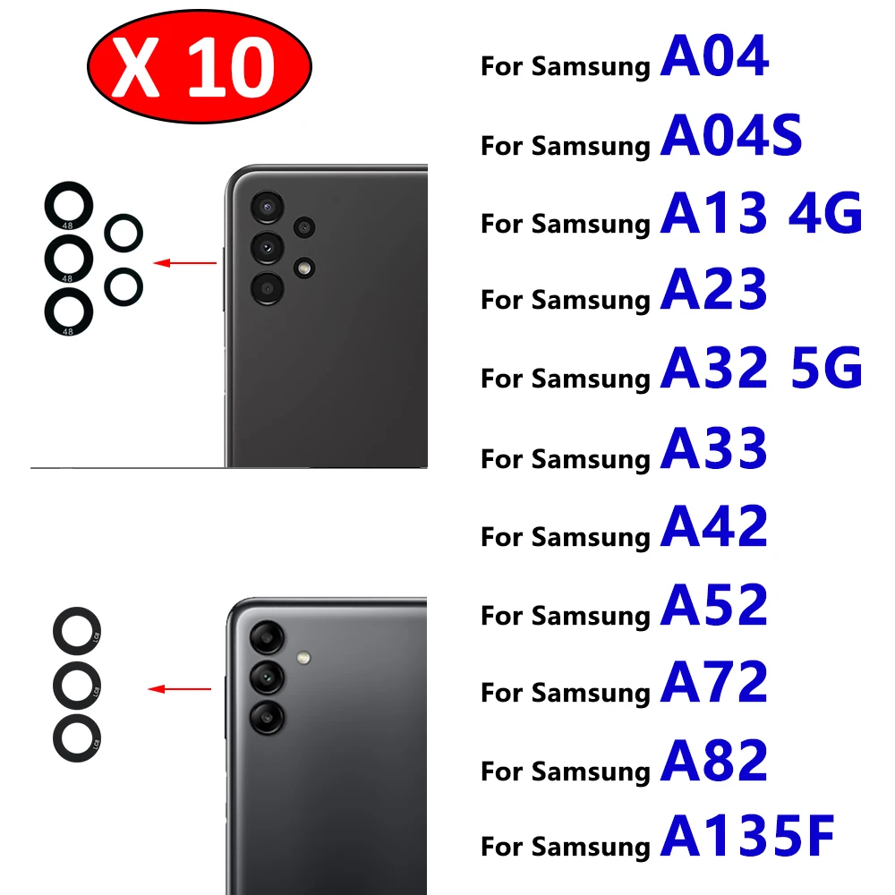 후면 카메라 유리 렌즈, 접착 도구 포함, 삼성 A04 A04S A23 A33 A53 A73 A42 A72 A13 4G A32 5G 카메라 유리 렌즈