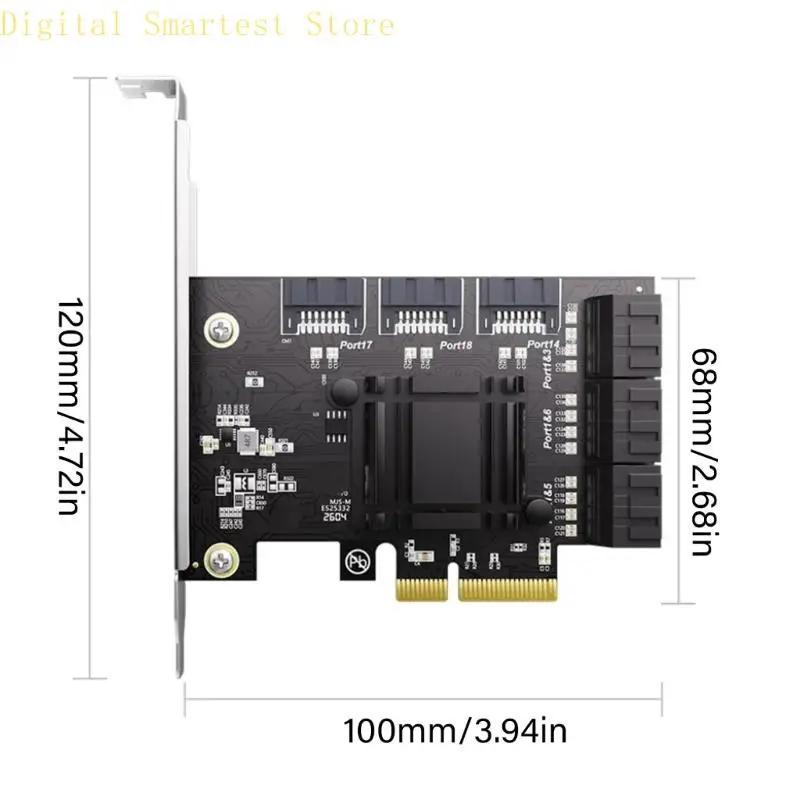 데스크탑 컴퓨터 및 서버용 85AA 9포트 SATA3 0 PCIE 확장 카드 RTL9101 6Gbps 고속 전송