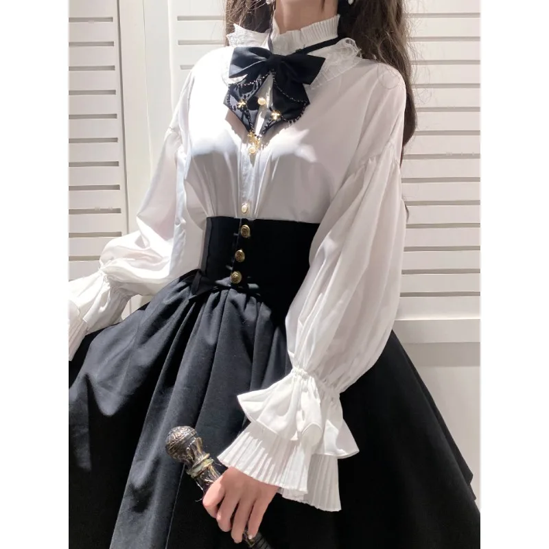 2025 Japanese & Korean Lolita Gothic Vintage Kawaii Irregular Cosplay Skirt Set 12
