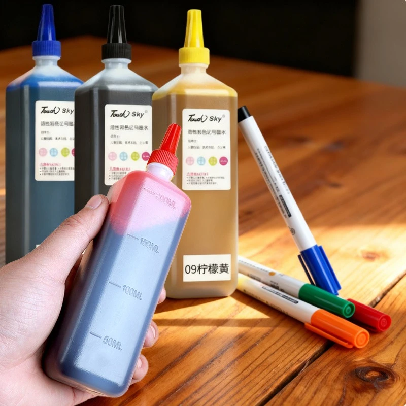 Vibrant 200ml Quick-Drying Waterproof Marker Refill Ink for Design and Art Projects