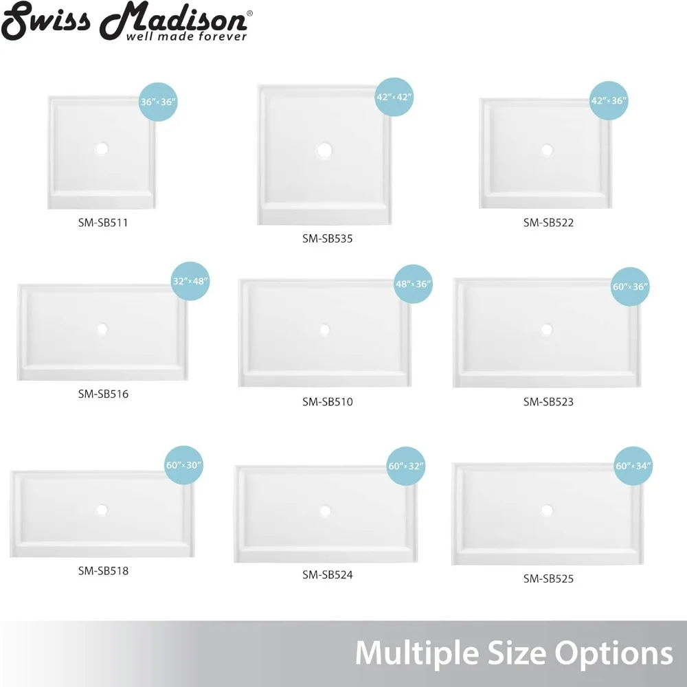 Shower Base, SM-SB510 Voltaire 48x36 Shower Base