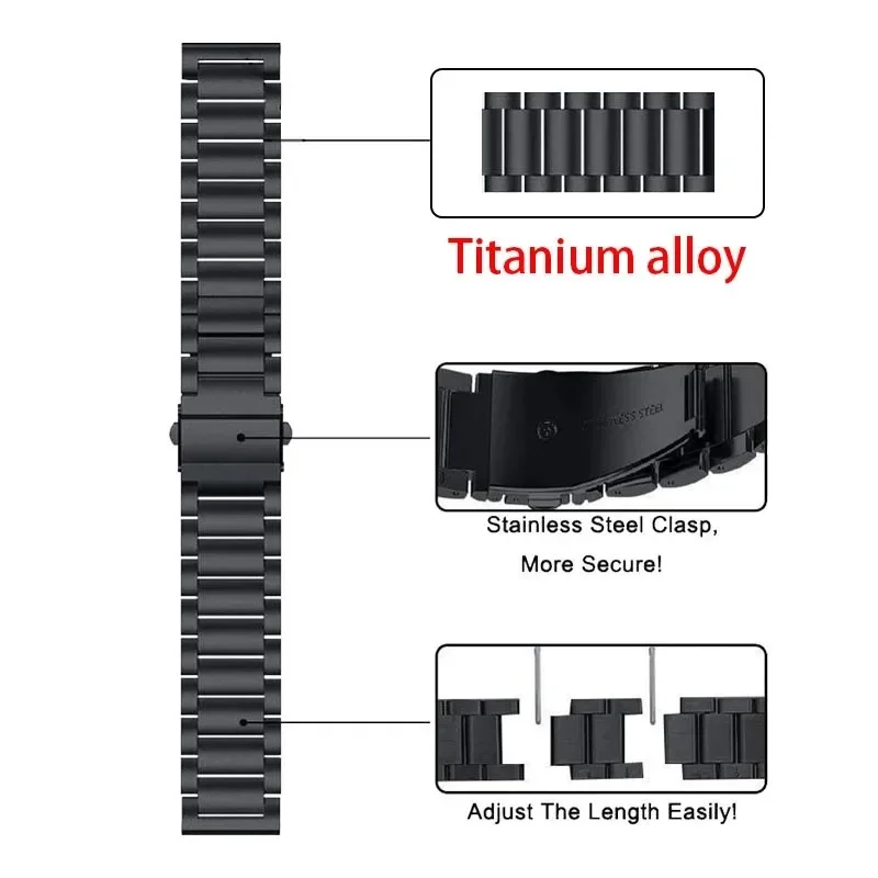 Premium Titanium Alloy Watchband with Stainless Steel Buckle