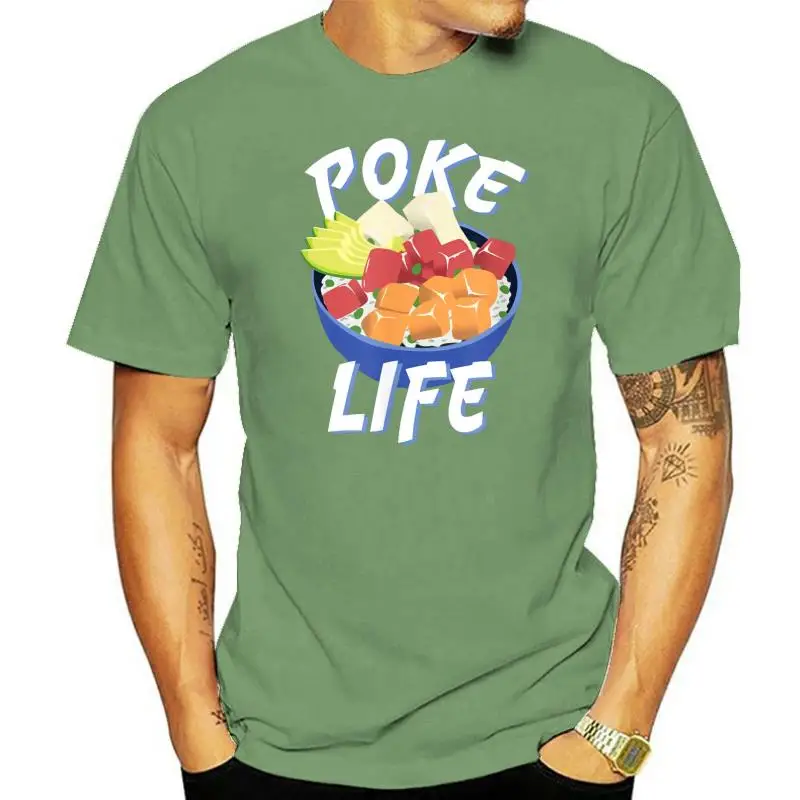 Poke Life - Hawaiian Poke Bowl T-Shirt O Collo Maniche Corte Boy Cotton Men