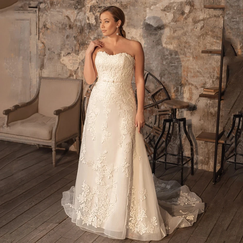 

Detachable Jacket Vestido De Noiva Sweetheart Corset Plus Size Wedding Dress Appliques Vestidos De Novia