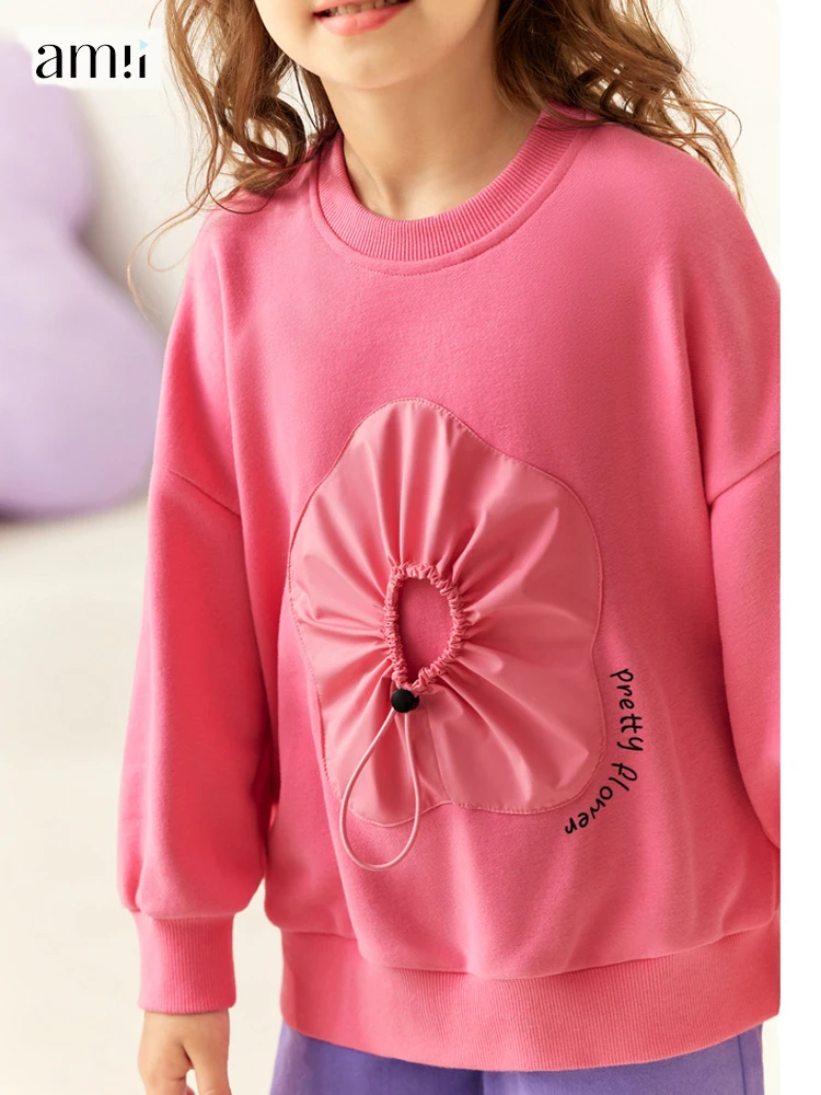 

Amii Kids Girls Sweatshirt Spring 2023 O-neck Pullover Irregular Fashion Hoodie Cotton Loose Sweatshir Children Clothes 22270059