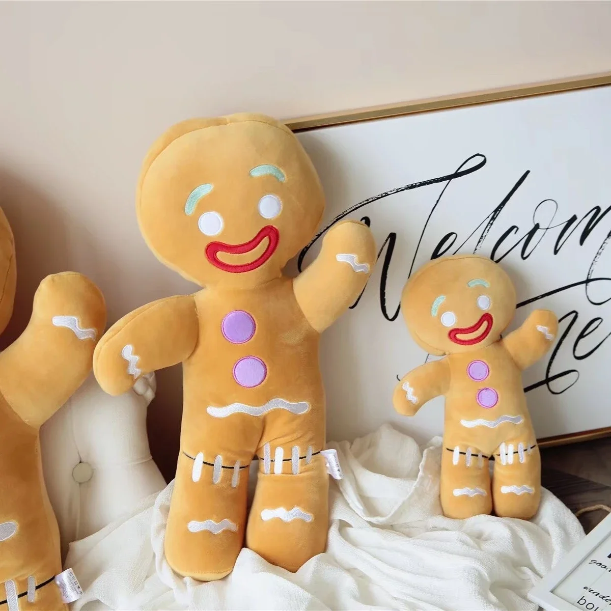 Cartoon Gingerbread Man Throw Pillow Stuffed Anime Biscuit Shrek Plushies Baby Appease Doll Pendant Cushion Sofa Bed Home Decor 3