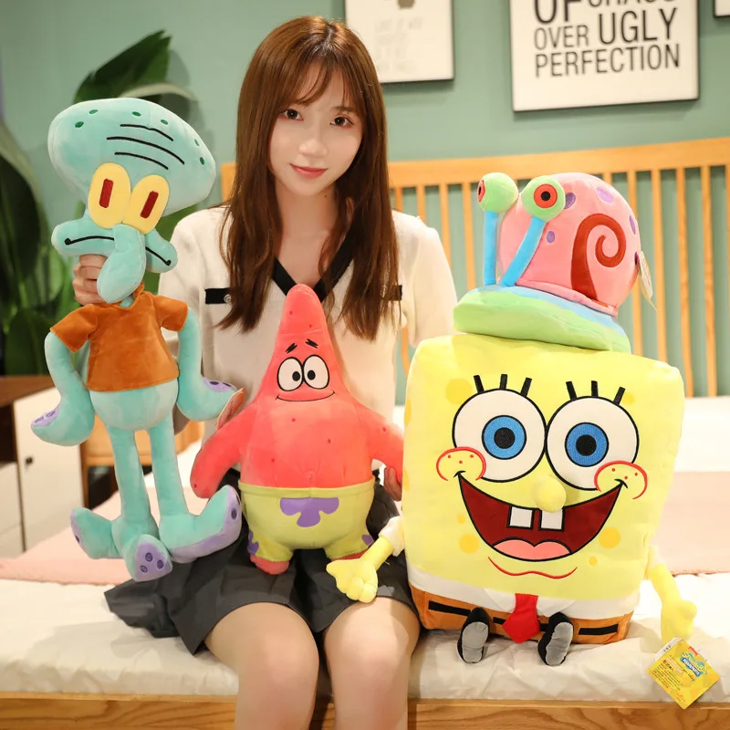  Soft SpongeBob Patrick Star Plush Toy Stuffed Anime Gary Eugene H. Krabs Plushies Cute Doll Cuddly Pillow Peluches Gifts
