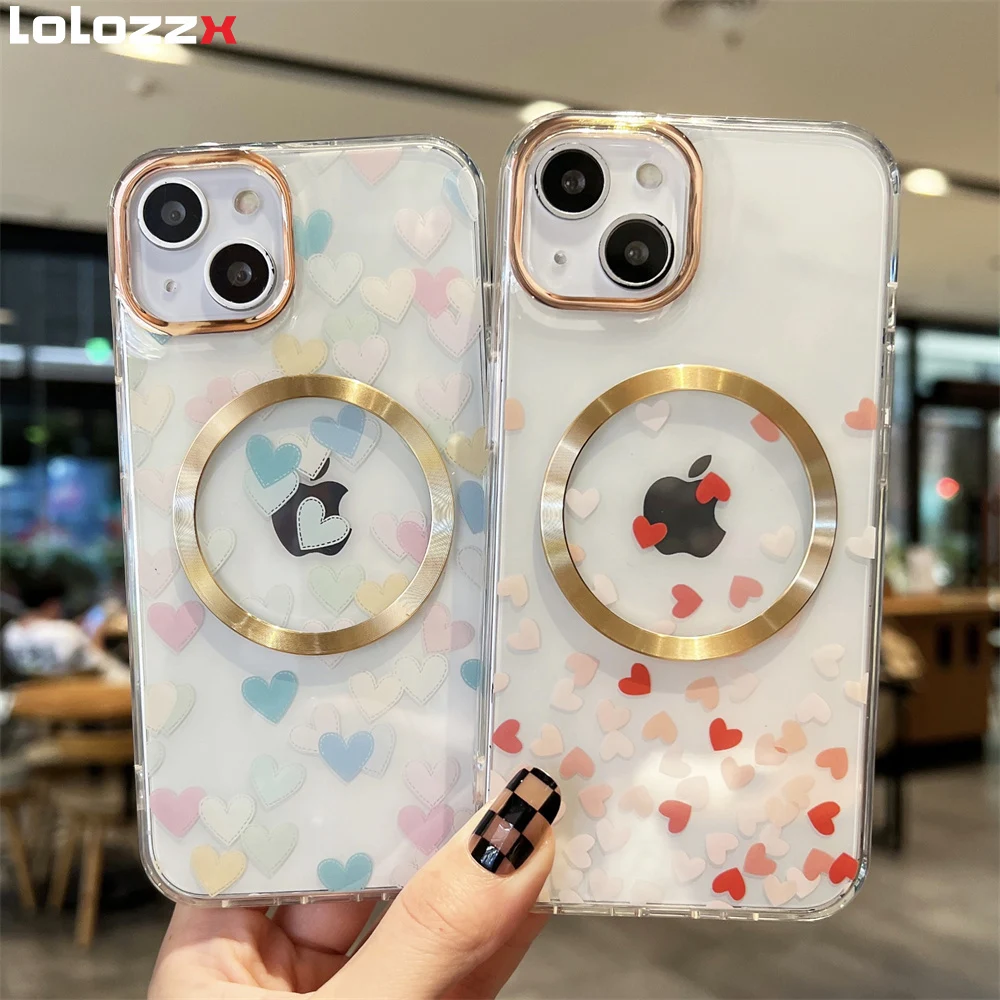  Compatible with iPhone 12 Case,Cute Loving Heart Clear