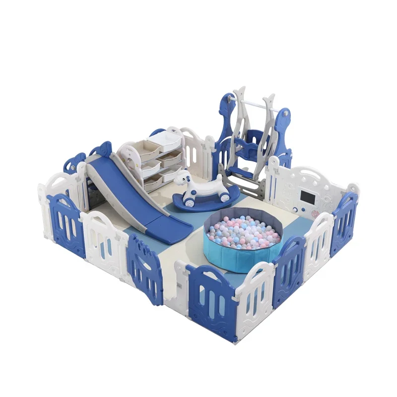 Home Playground Slide Swing Kids Sports Playpen Modern Baby Furniture Easy Installation for 6 Month-6 Years Chilren
