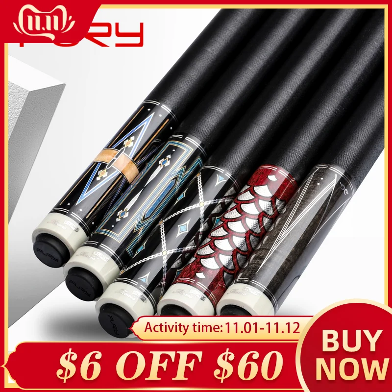 FURY GC1 5 Billiard Pool Cue Stick with Case 13mm Tip Billiard Cue Stick Kit for Champion