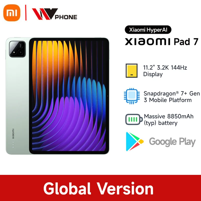 Global Version Xiaomi Pad 7 11.2" 3.2K 144Hz Display Snapdragon 7 Gen3 8850mAh 13MP+8MP camera Xiaomi Pad7 Xiaomi Tablet