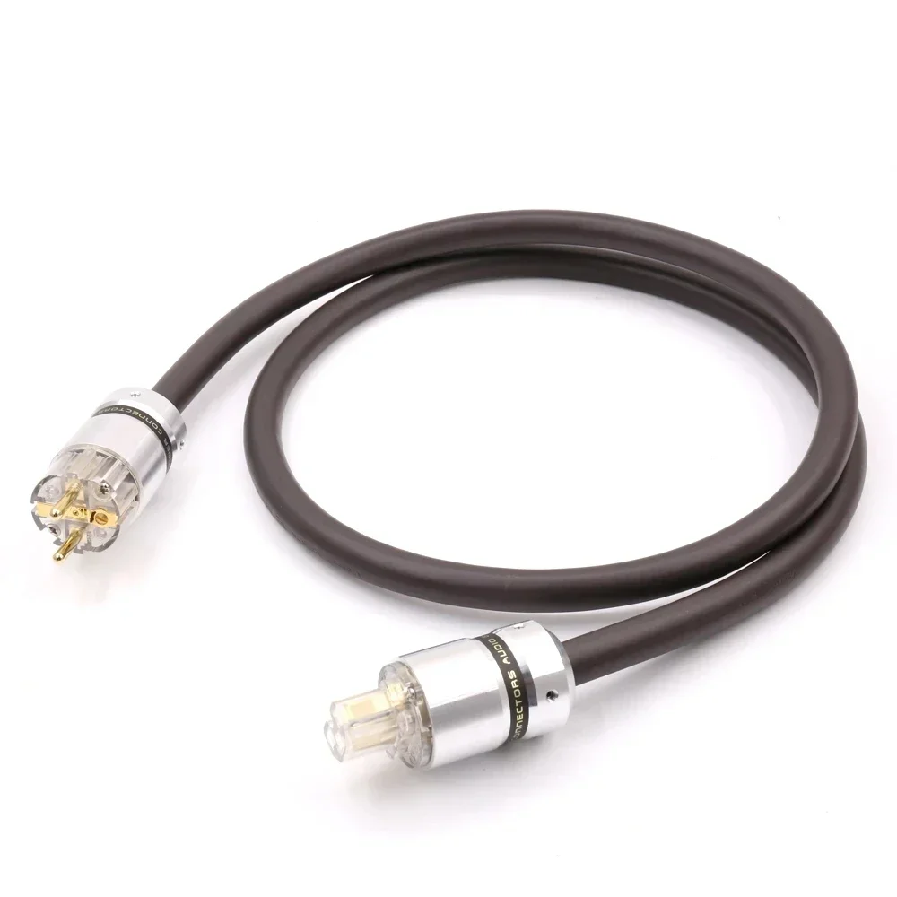 Viborg OFC RISR 6MM 정사각형 Hi-Fi 전원 AC 메인 케이블 Schuko 전원 플러그가 있는 오디오파일 전원 코드