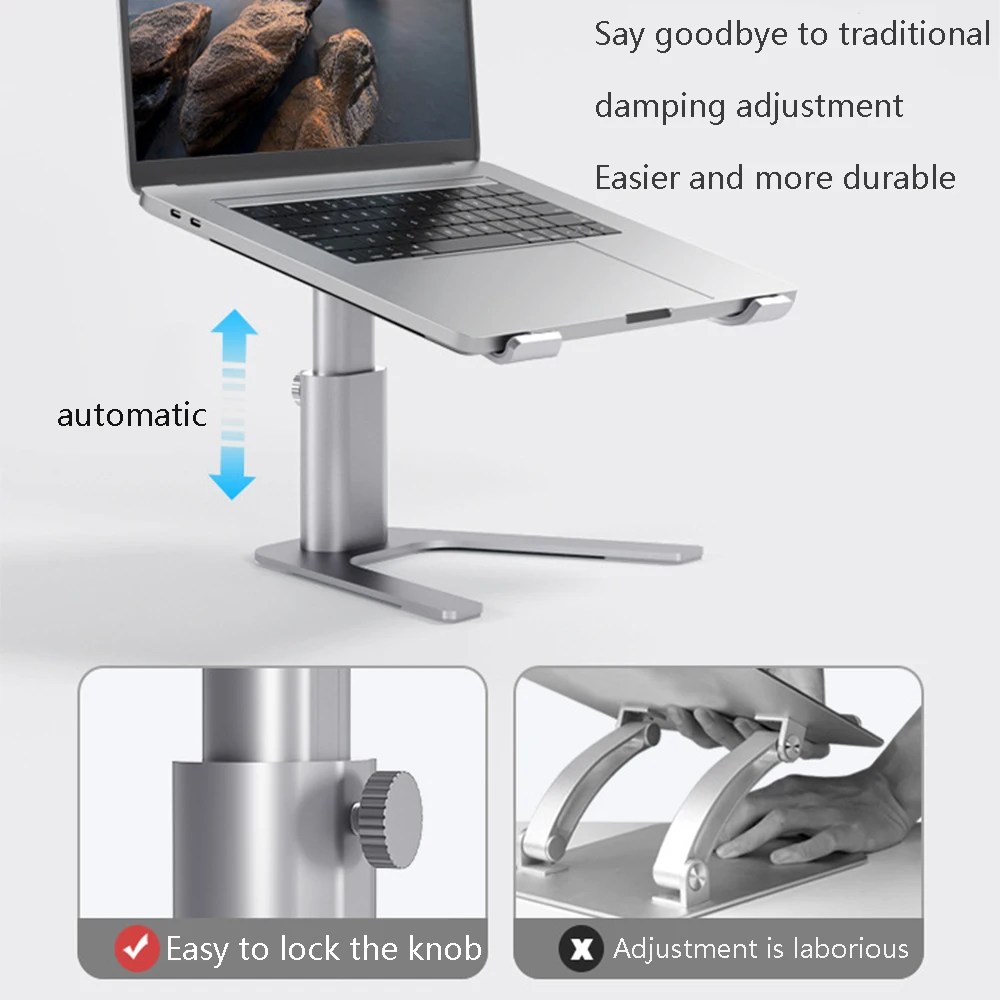 Soporte elevador de ordenador portatil, angulo ajustable, altura, rotacion de 360 grados, ergonomico, de aluminio, 파