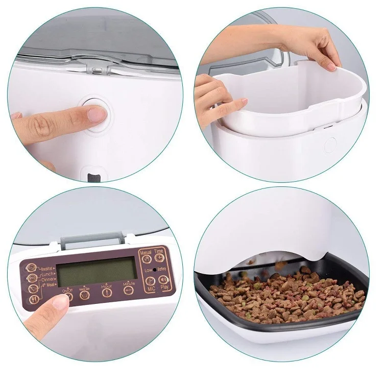 Smart 7L Capacity Voice Recorder Programmable Dog Food Dispenser Automatic Pet Feeder for Dog Cat
