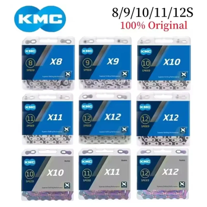 KMC X8 X9 X10 X11 X12 EL SL Road/MTB Bicycle Chain 8v 9v 10v 11v 12v 118L 126L Bike Chain Quick-Link For SHIMANO SRAM