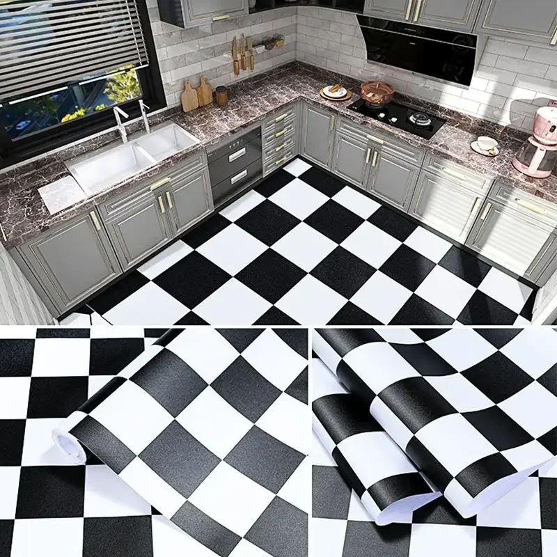 Floor Stickers Thickened Bathroom Floor Stickers Kitchen Bedroom Stickers PVC Self-adhesive Waterproof Anti-slip Wear-resistant Tile