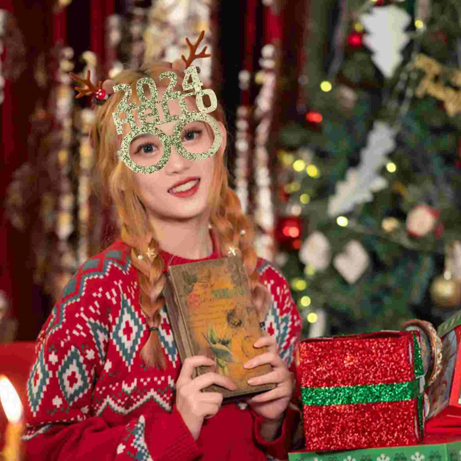 

6 Pcs New Year Glasses Party Decorations Modeling Lovely Non-woven Fabric Novelty